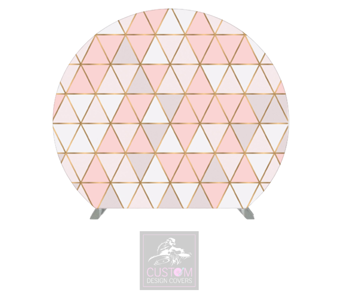 Pink & Gold Half Circle Pillowcase Backdrop Cover (DOUBLE SIDED)