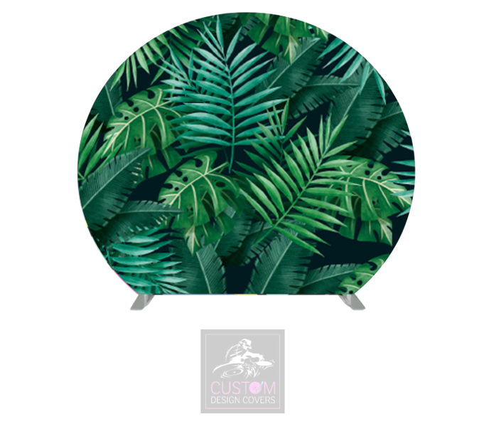 Green Leaves Half Circle Pillowcase Backdrop Cover