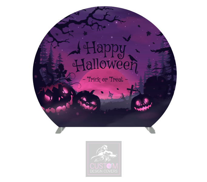 Happy Halloween Half Circle Pillowcase Backdrop Cover (DOUBLE SIDED)