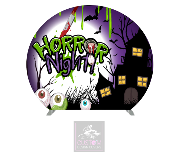 Horror Night Half Circle Pillowcase Backdrop Cover (DOUBLE SIDED)
