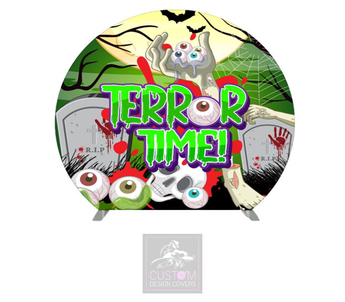 Terror Time Half Circle Pillowcase Backdrop Cover (DOUBLE SIDED)