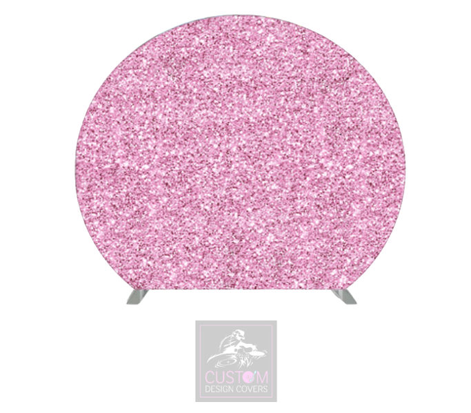 Pink Glitter Half Circle Pillowcase Backdrop Cover (DOUBLE SIDED)