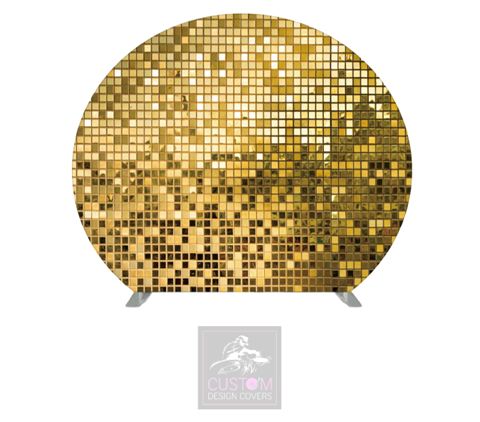 Gold Mirror Wall Effect Half Circle Pillowcase Backdrop Cover (DOUBLE SIDED)