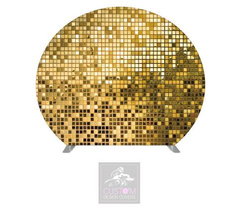 Gold Mirror Wall Effect Half Circle Backdrop Cover (DOUBLE SIDED)