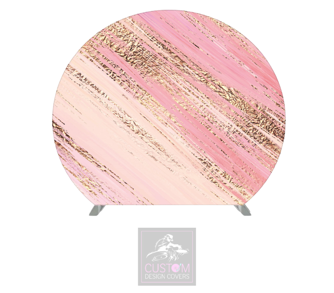 Pink & Gold Abstract Half Circle Pillowcase Backdrop Cover (DOUBLE SIDED)