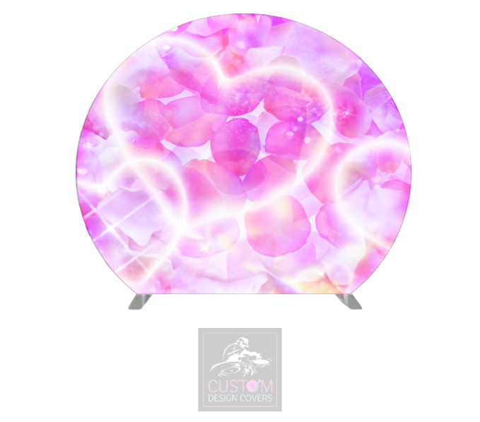 Pink Hearts Half Circle Pillowcase Backdrop Cover (DOUBLE SIDED)