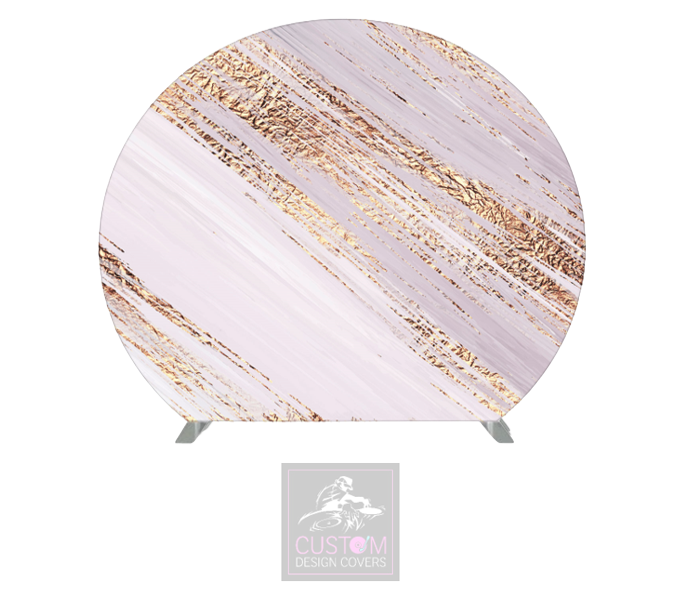 Pink & Gold Abstract Half Circle Pillowcase Backdrop Cover (DOUBLE SIDED)