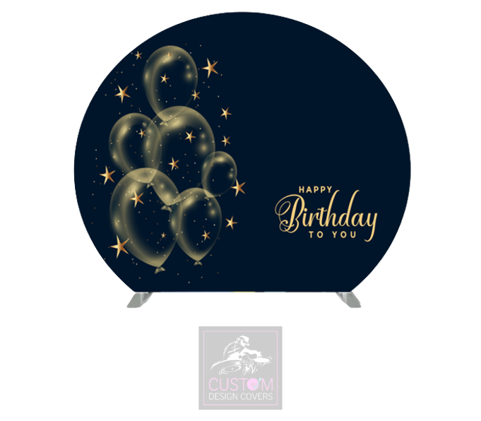 Happy Birthday Half Circle Pillowcase Backdrop Cover