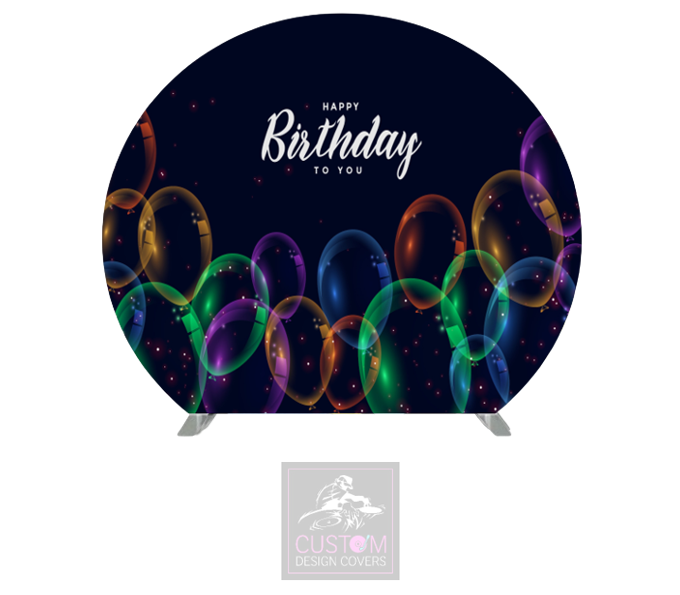 Happy Birthday Half Circle Pillowcase Backdrop Cover