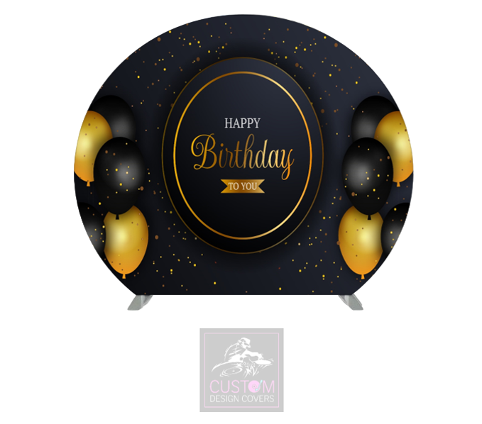 Happy Birthday Half Circle Pillowcase Backdrop Cover