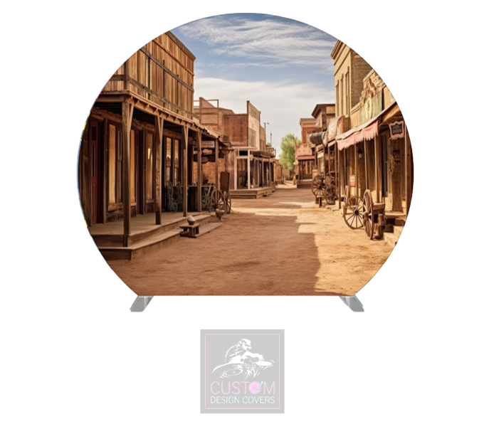 Western Half Circle Pillowcase Backdrop Cover