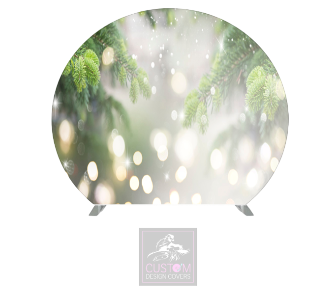 Snowy Tree Half Circle Pillowcase Backdrop Cover (DOUBLE SIDED)