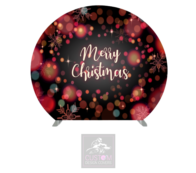 Merry Christmas Half Circle Pillowcase Backdrop Cover (DOUBLE SIDED)