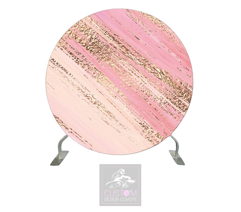 Pink & Gold Abstract Full Circle Backdrop Cover (DOUBLE SIDED)