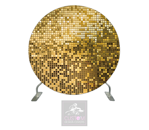 Gold Mirror Wall Effect Full Circle Backdrop Cover
