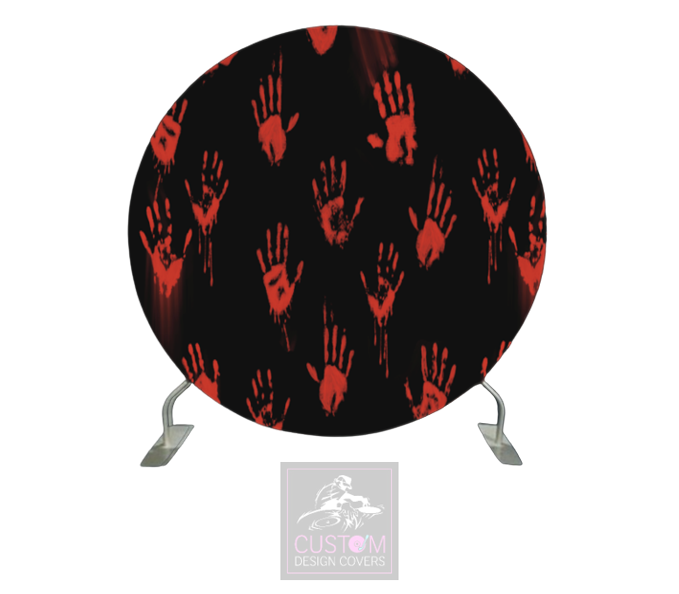 Bloody Handprints Full Circle Pillowcase Backdrop Cover (DOUBLE SIDED)