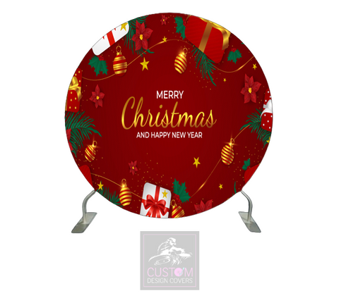 Merry Christmas Full Circle Backdrop Cover (DOUBLE SIDED)