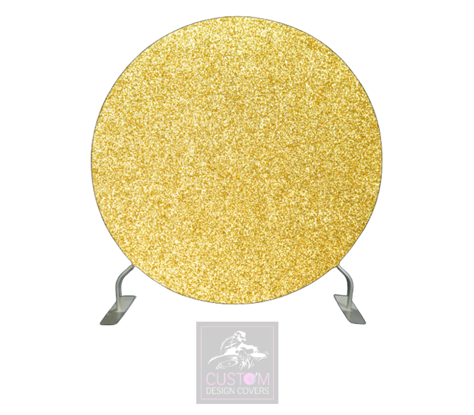 Gold Glitter Full Circle Pillowcase Backdrop Cover