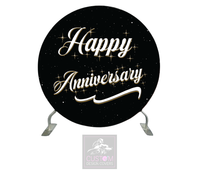 Happy Anniversary Full Circle Pillowcase Backdrop Cover (DOUBLE SIDED)