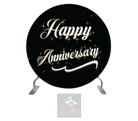 Happy Anniversary Full Circle Backdrop Cover (DOUBLE SIDED)