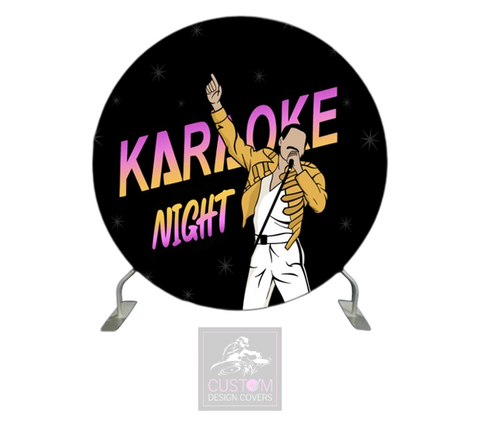 Karaoke Night Full Circle Backdrop Cover