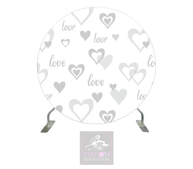 Love & Hearts Full Circle Pillowcase Backdrop Cover