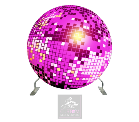 Pink Mirror Ball Full Circle Backdrop Cover (DOUBLE SIDED)