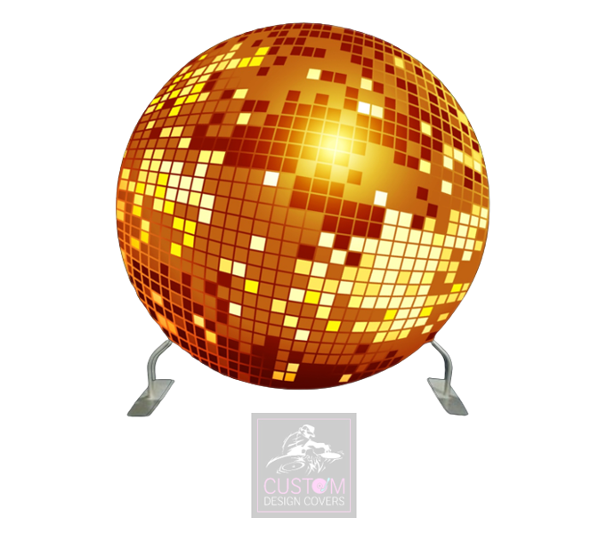 Gold Mirror Ball Full Circle Pillowcase Backdrop Cover (DOUBLE SIDED)