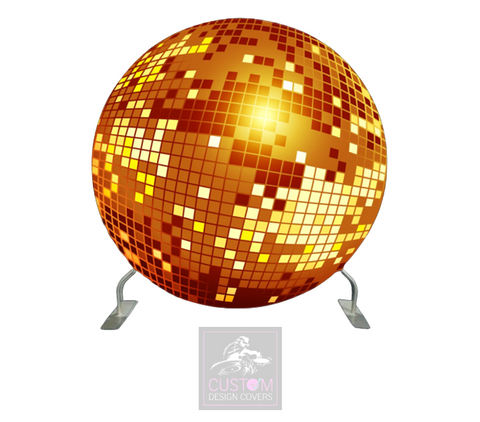 Gold Mirror Ball Full Circle Backdrop Cover (DOUBLE SIDED)
