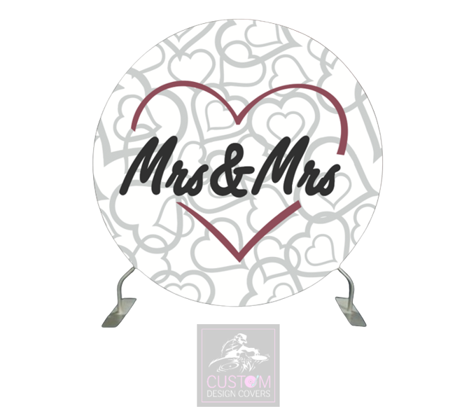 Mr & Mrs Full Circle Pillowcase Backdrop Cover (DOUBLE SIDED)
