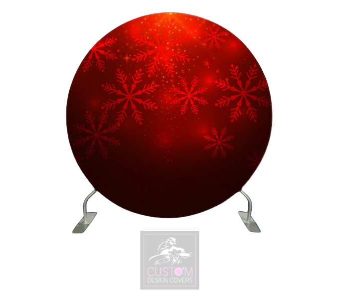Red Snowflake Full Circle Pillowcase Backdrop Cover