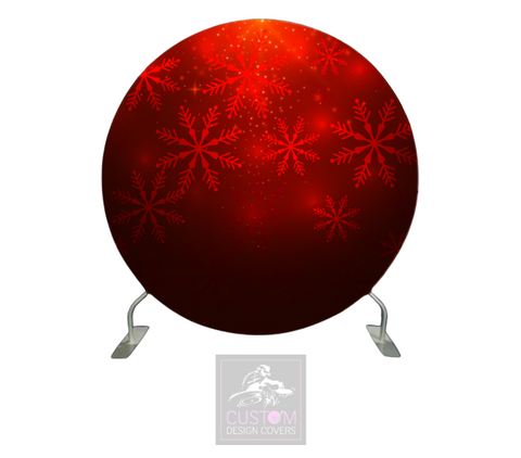 Red Snowflake Full Circle Backdrop Cover