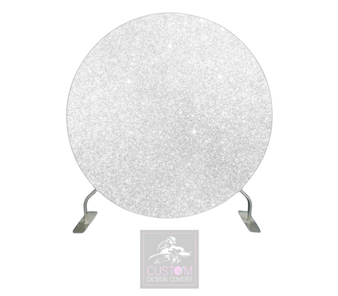 Silver Glitter Full Circle Backdrop Cover