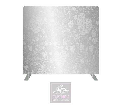 Grey Hearts Lycra Backdrop Cover (DOUBLE SIDED)
