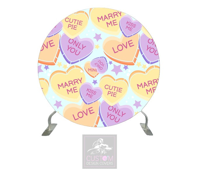 Love Hearts Full Circle Pillowcase Backdrop Cover