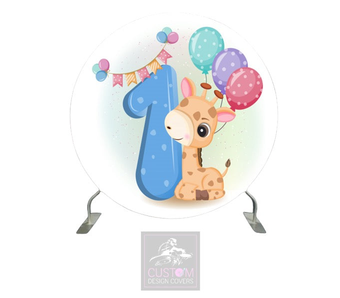 1st Birthday Full Circle Pillowcase Backdrop Cover (DOUBLE SIDED)