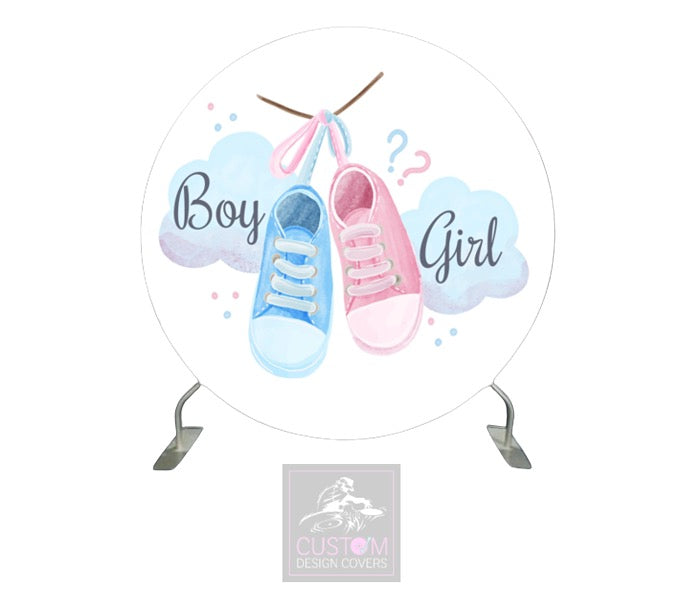Gender Reveal Full Circle Pillowcase Backdrop Cover (DOUBLE SIDED)