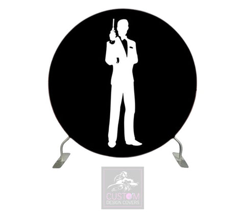 Secret Agent Black Full Circle Backdrop Cover (DOUBLE SIDED)