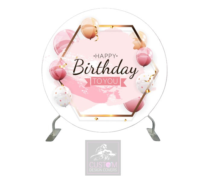 Happy Birthday Full Circle Pillowcase Backdrop Cover (DOUBLE SIDED)