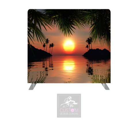 Palm Tree Sunset Lycra Backdrop Cover