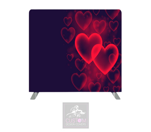 Red Hearts Lycra Backdrop Cover
