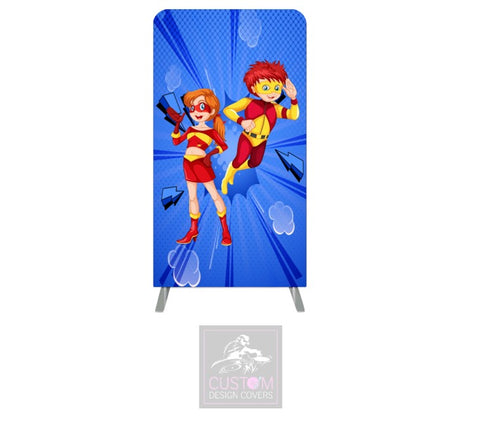 Superheroes Themed Lycra Banner Cover - DOUBLE SIDED