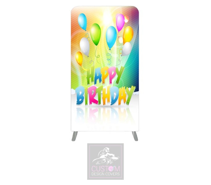 Happy Birthday Lycra Display Banner Cover - DOUBLE SIDED