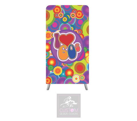 I Heart 60’s Themed Lycra Banner Cover - DOUBLE SIDED