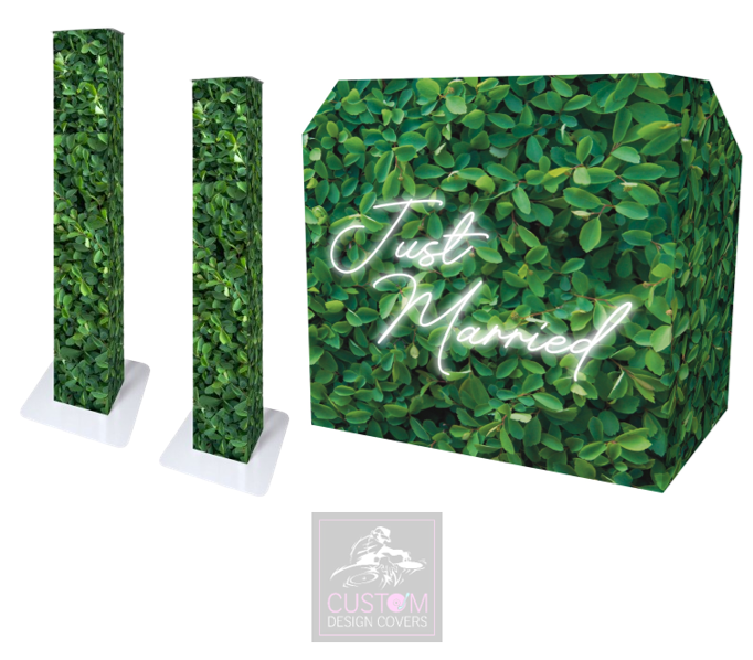 Spiraea Leaves Just Married Lycra DJ Booth Cover  (PACKAGE BUNDLE) - MKII