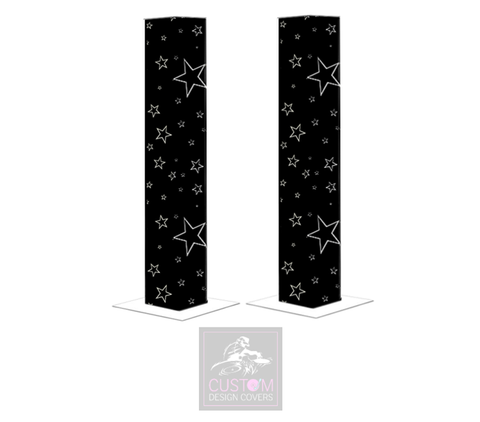 Black White Star Podium Covers (PAIR)