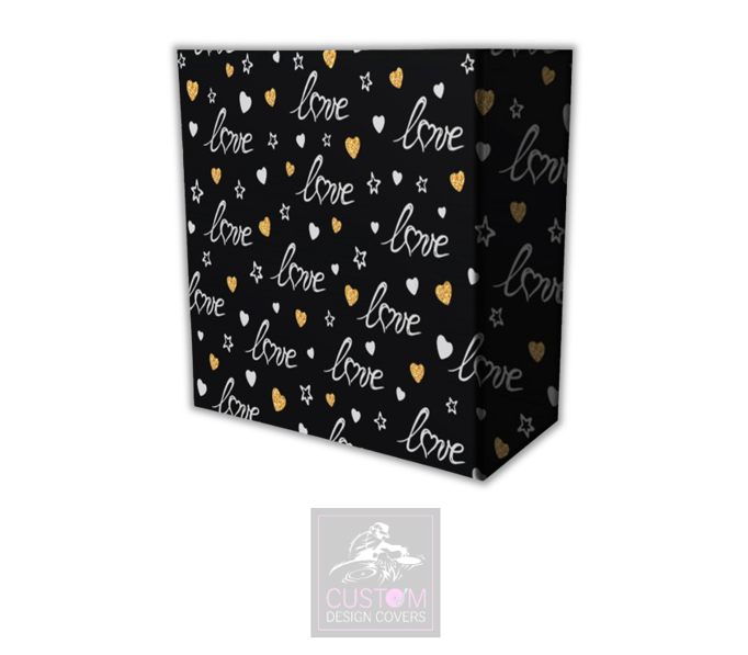 Love & Hearts Lycra DJ Booth Cover *Black*