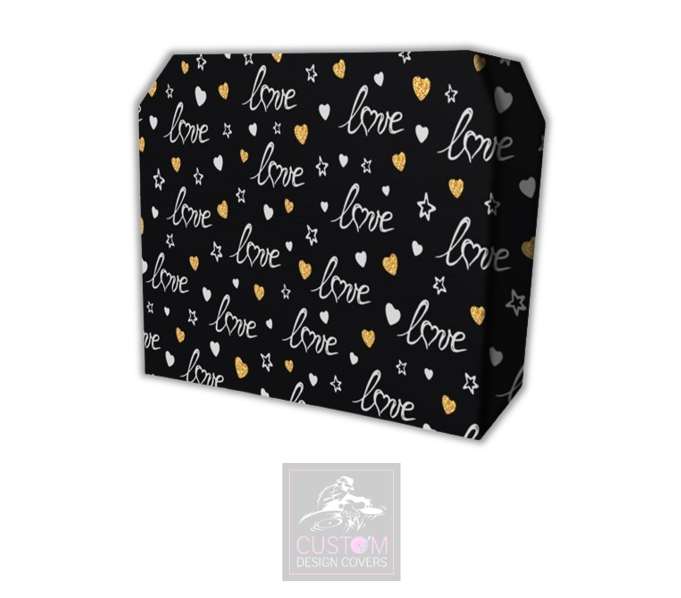 Love & Hearts Lycra DJ Booth Cover *Black*