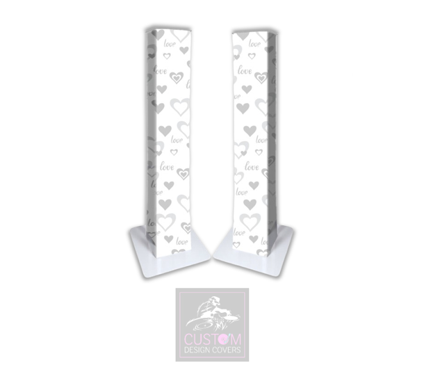 Wedding Love & Hearts Podium Covers (PAIR)