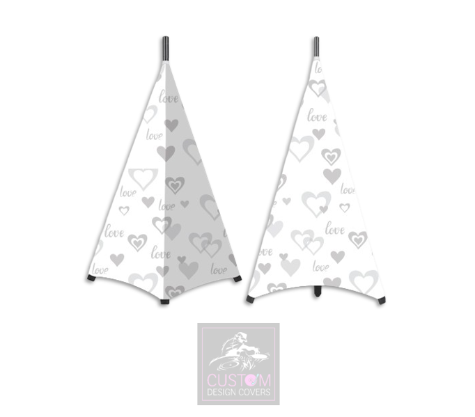 Wedding Love & Hearts Speaker Stand Lycra Covers